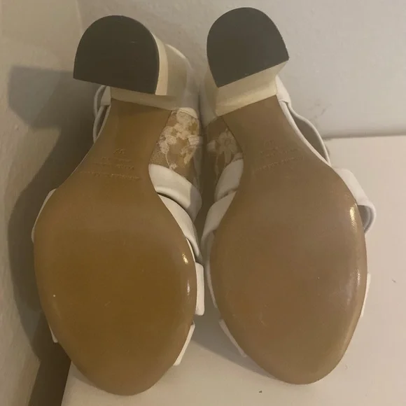 NWB Nicholas Kirkwood Erdem White Lace Ankle Cuff Leather Sandal 37 *As Is* - Picture 5 of 11